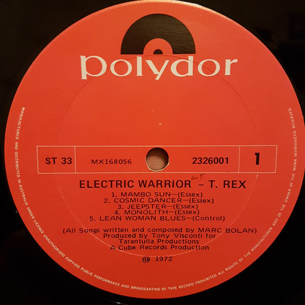 T. Rex : Electric Warrior (LP, Album, RE)