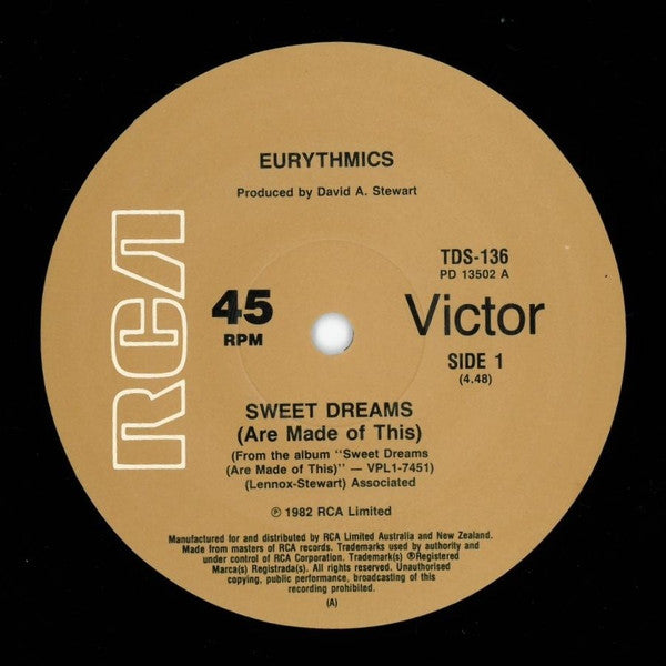 Eurythmics : Sweet Dreams (Are Made Of This) (12")