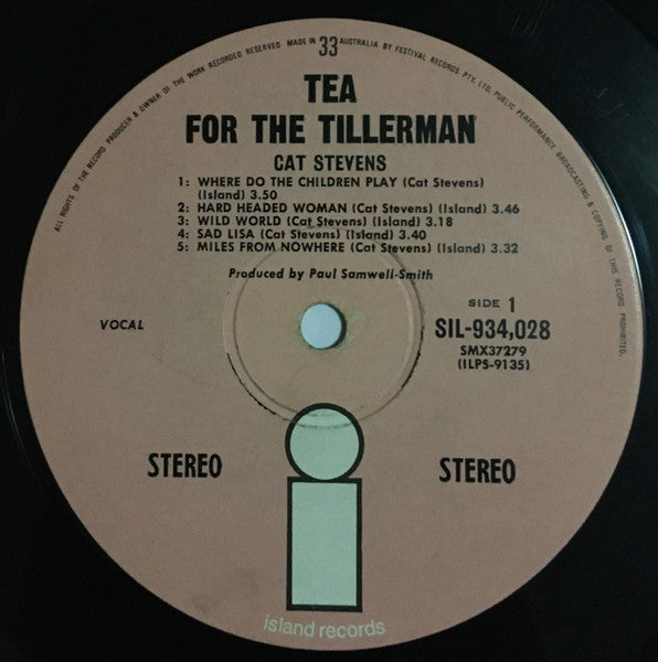 Cat Stevens : Tea For The Tillerman (LP, Album)