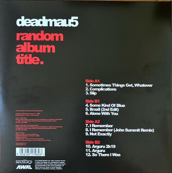 Deadmau5 : Random Album Title (2xLP, Album, Mixed, RE, Red)