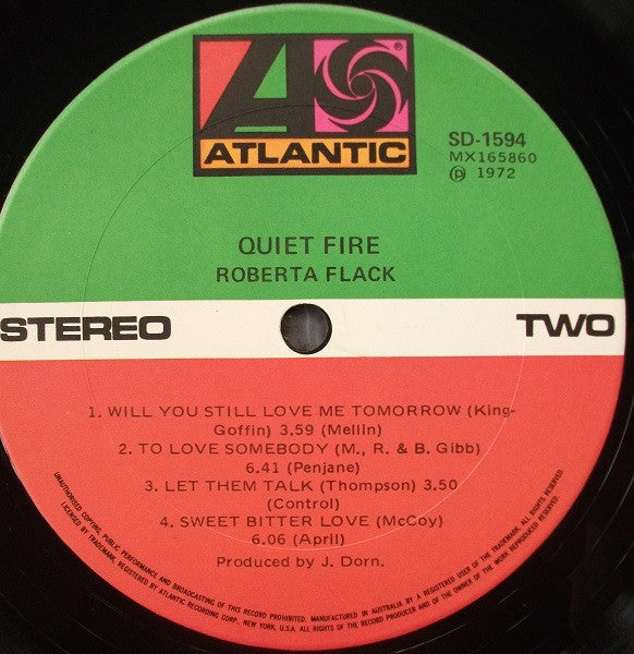 Roberta Flack : Quiet Fire (LP, Album)