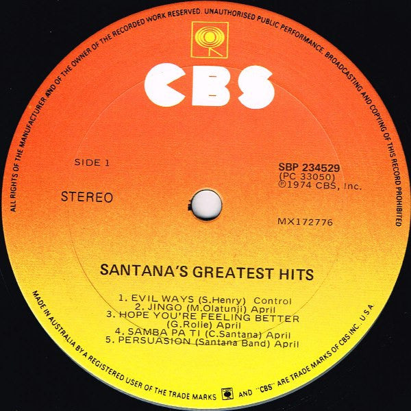 Santana : Santana's Greatest Hits (LP, Comp)