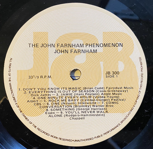 John Farnham : The John Farnham Phenomenon (18 Farnham Classics) (LP, Comp)