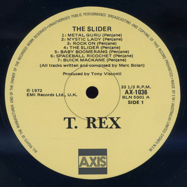 T. Rex : The Slider (LP, Album, RE)