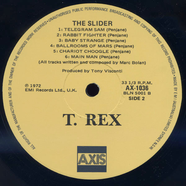 T. Rex : The Slider (LP, Album, RE)