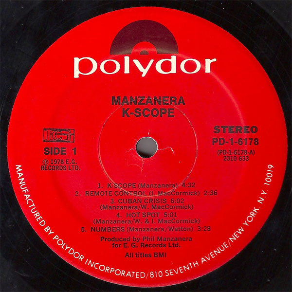 Phil Manzanera : K-Scope (LP, Album, Mon)