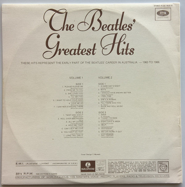 The Beatles : Greatest Hits Volume 1 And 2 (2xLP, Comp, Ltd)