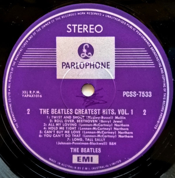 The Beatles : Greatest Hits Volume 1 And 2 (2xLP, Comp, Ltd)