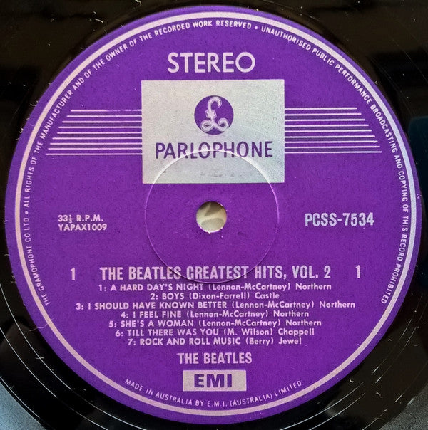 The Beatles : Greatest Hits Volume 1 And 2 (2xLP, Comp, Ltd)