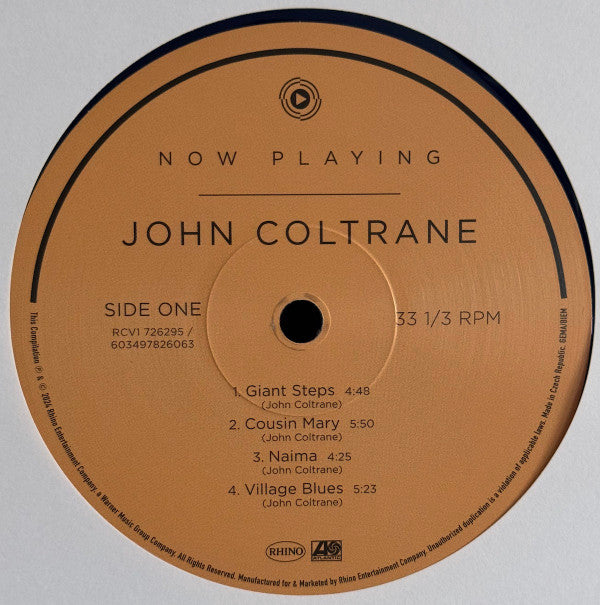 John Coltrane : Now Playing (LP, Comp, Blu)