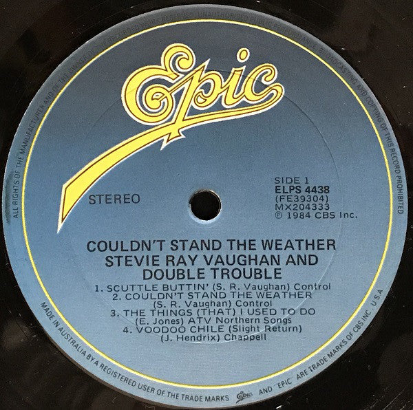 Stevie Ray Vaughan And Double Trouble* : Couldn't Stand The Weather (LP, Album)