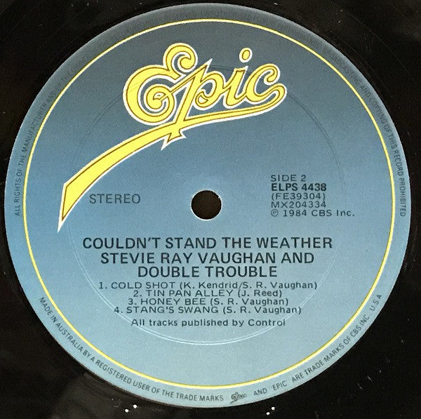 Stevie Ray Vaughan And Double Trouble* : Couldn't Stand The Weather (LP, Album)