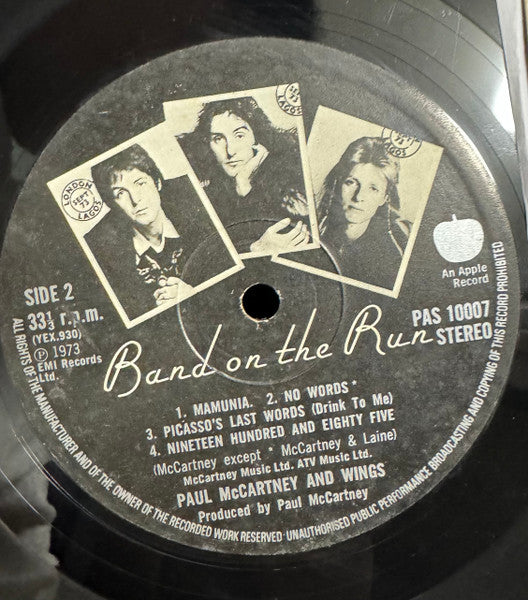 Wings (2) : Band On The Run (LP, Album, Tex)