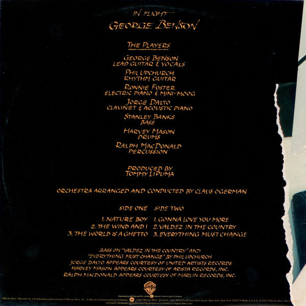 George Benson : In Flight (LP, Album, Gat)