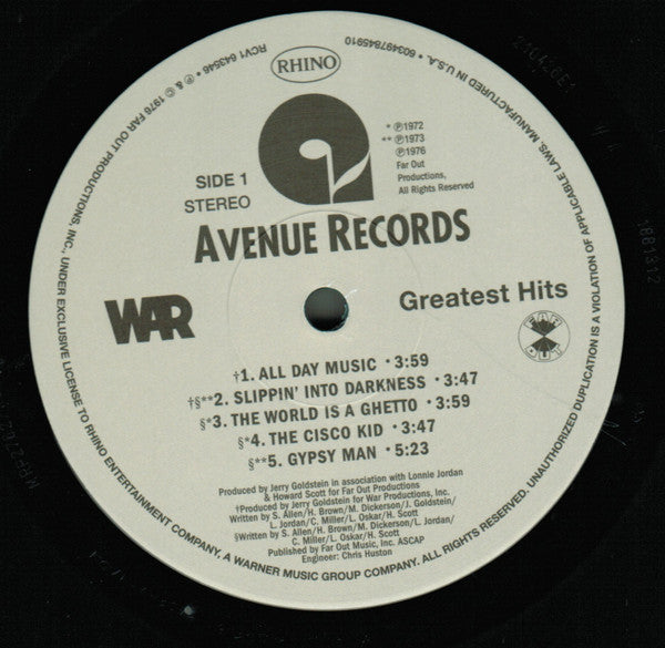 War : Greatest Hits (LP, Comp, Ltd, RE, RP, Sea)