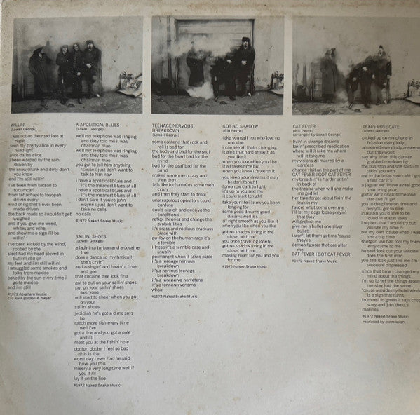 Little Feat : Sailin' Shoes (LP, Album, RE)
