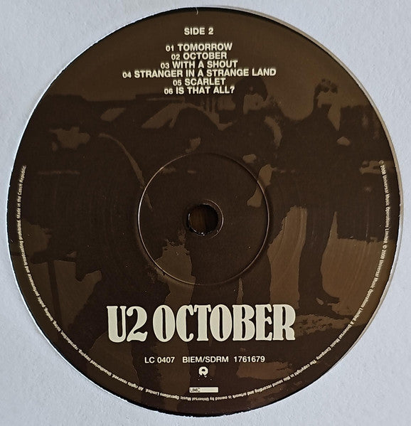 U2 : October (LP, Album, RE, RM)