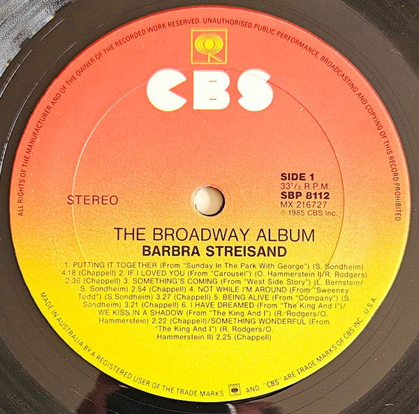 Barbra Streisand : The Broadway Album (LP, Album)