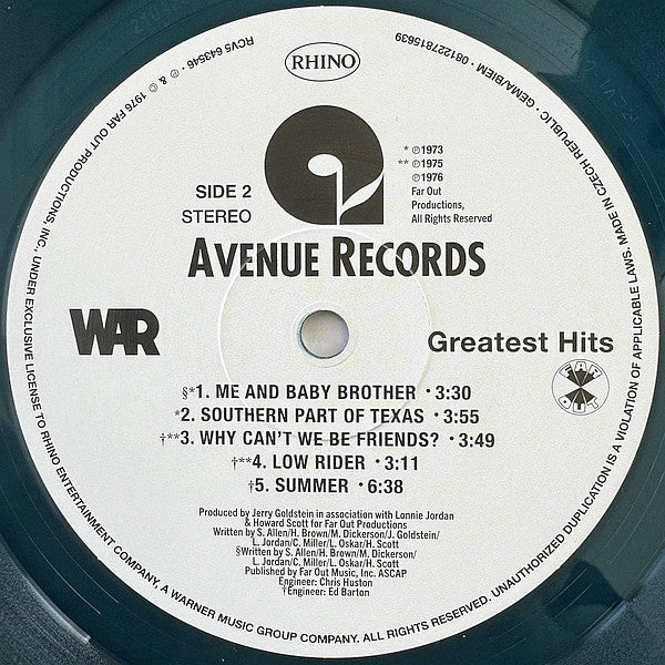 War : Greatest Hits (LP, Comp, Ltd, RE, RP, Sea)