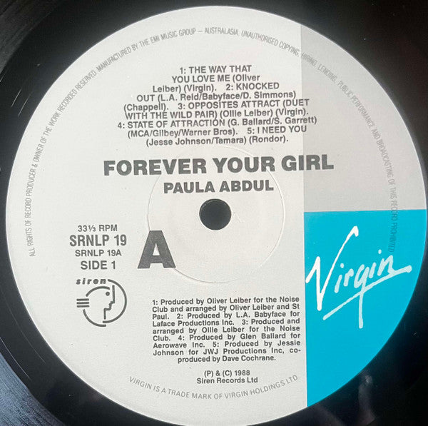 Paula Abdul : Forever Your Girl (LP, Album)