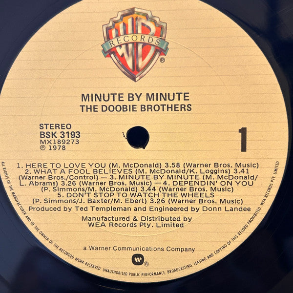 The Doobie Brothers : Minute By Minute (LP, Album)
