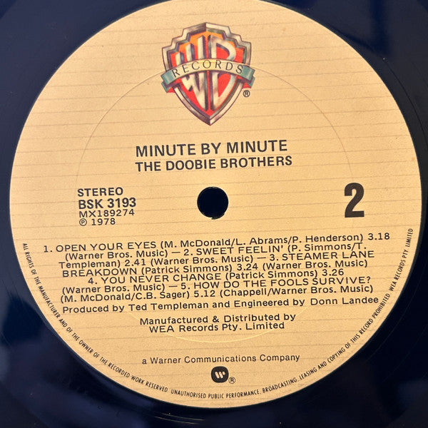 The Doobie Brothers : Minute By Minute (LP, Album)