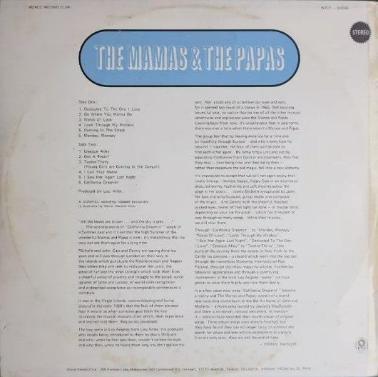 The Mamas & The Papas : The Mamas & The Papas (LP, Comp, Club, RE, 6th)