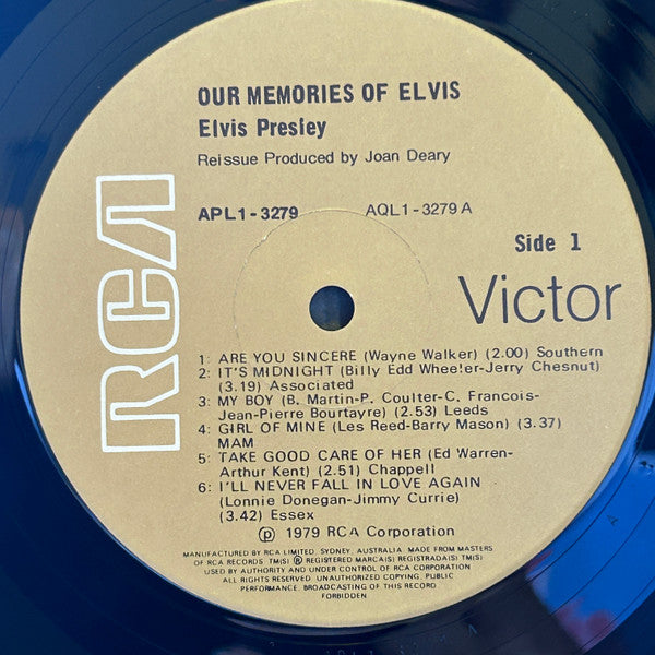 Elvis Presley : Our Memories Of Elvis (LP, Comp)