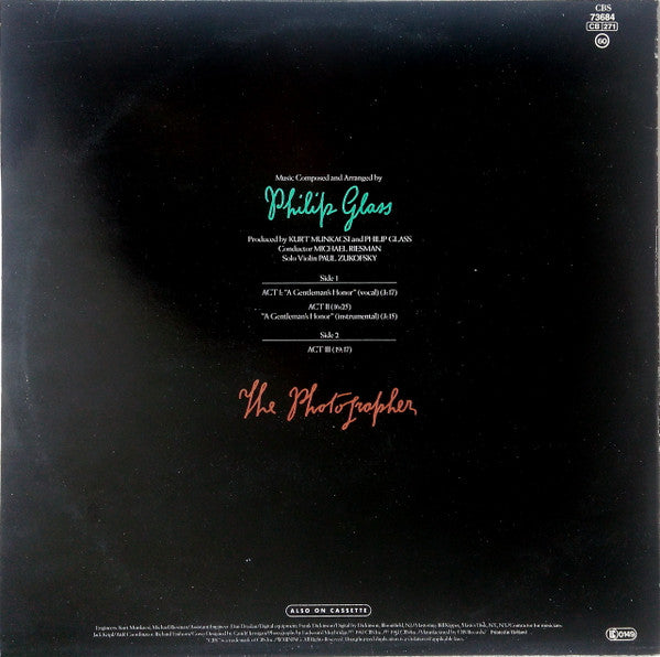Philip Glass : The Photographer (LP, Album)