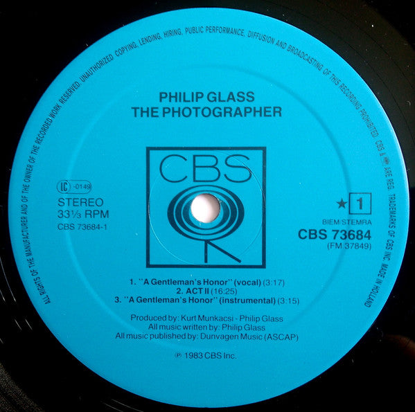 Philip Glass : The Photographer (LP, Album)