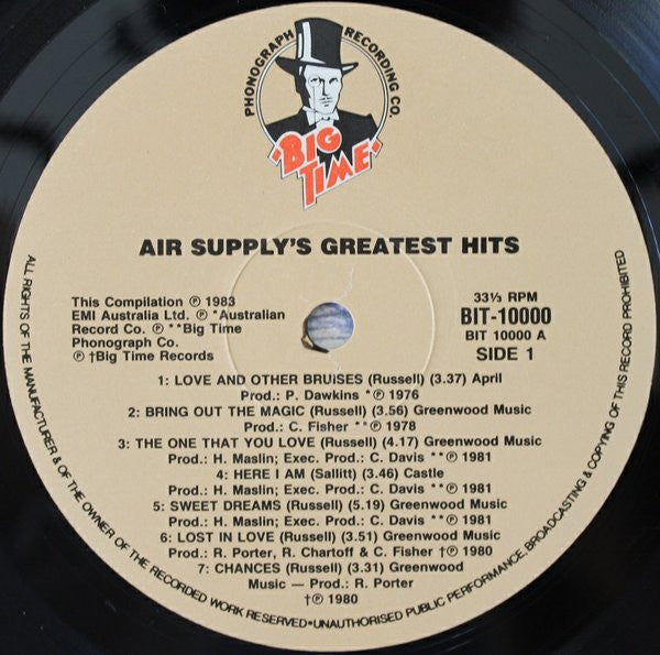 Air Supply : Greatest Hits (LP, Comp)