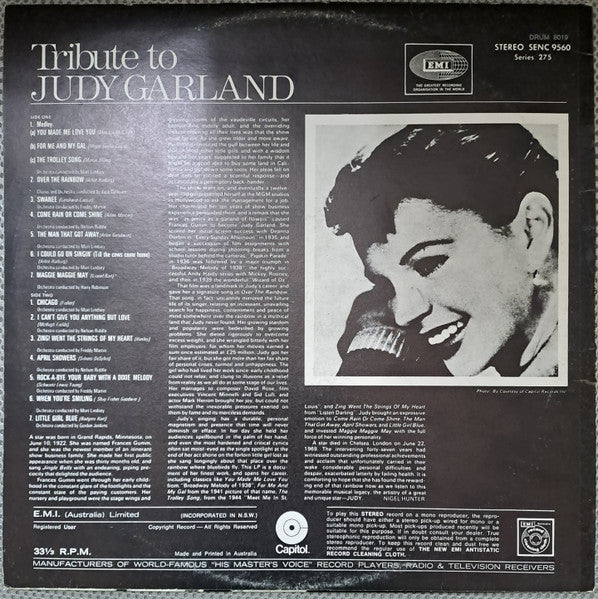 Judy Garland : Tribute To Judy Garland (LP, Comp)
