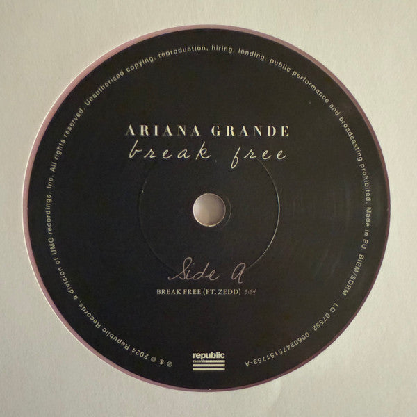Ariana Grande : Break Free (7", Single, Ltd, Pin)