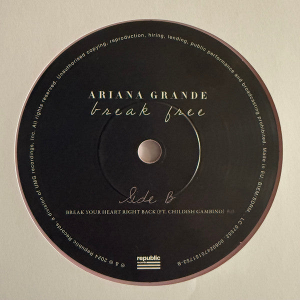 Ariana Grande : Break Free (7", Single, Ltd, Pin)