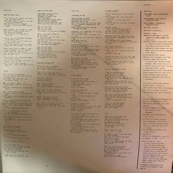Berlin : Love Life (LP, Album)