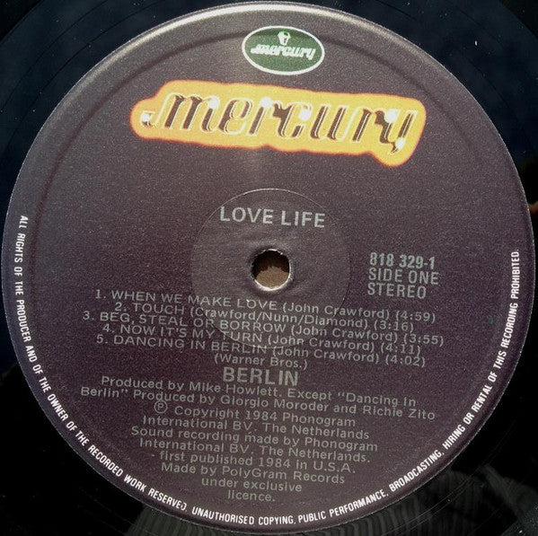 Berlin : Love Life (LP, Album)