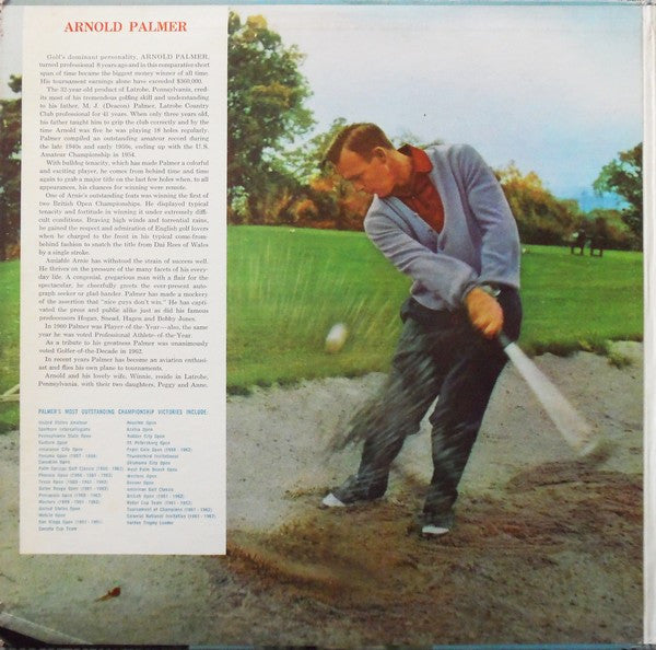 Arnold Palmer (2) Narrated With Chris Schenkel : Personal Golf Instructions From Driver Thru Putter (2xLP, Gat)