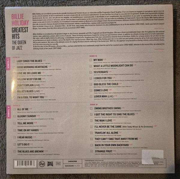 Billie Holiday : Greatest Hits (The Queen Of Jazz) (2xLP, Comp)