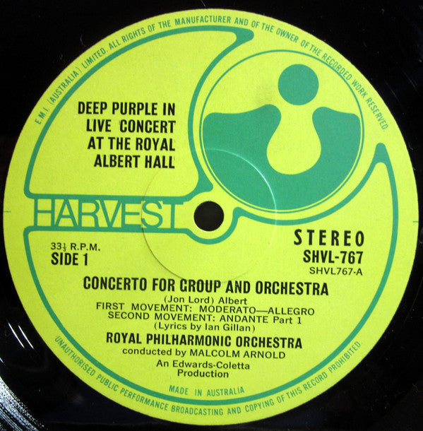 Deep Purple & Royal Philharmonic Orchestra, Malcolm Arnold : Concerto For Group And Orchestra (LP, Album)