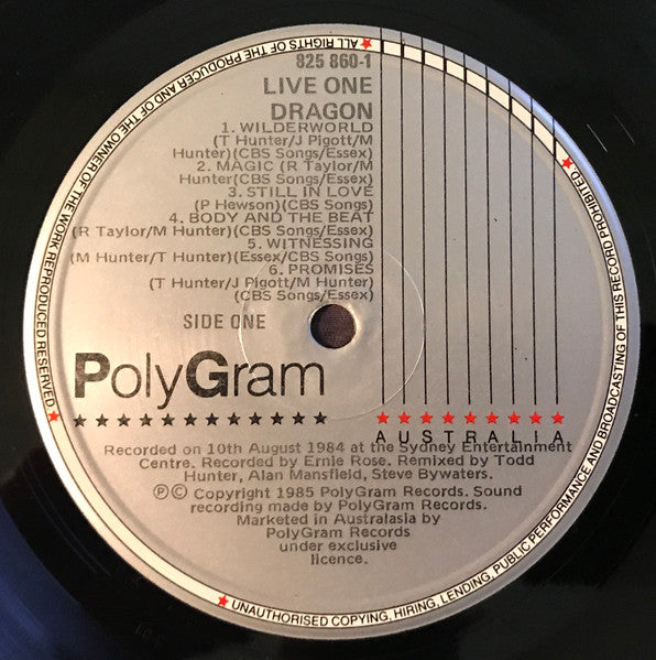 Dragon (5) : Live One (LP)