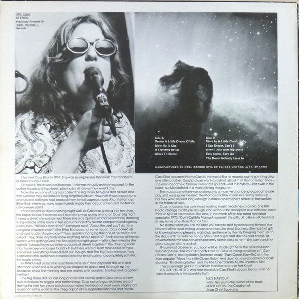 Mama Cass* : Dream A Little Dream Of Me (LP, Comp, RP)