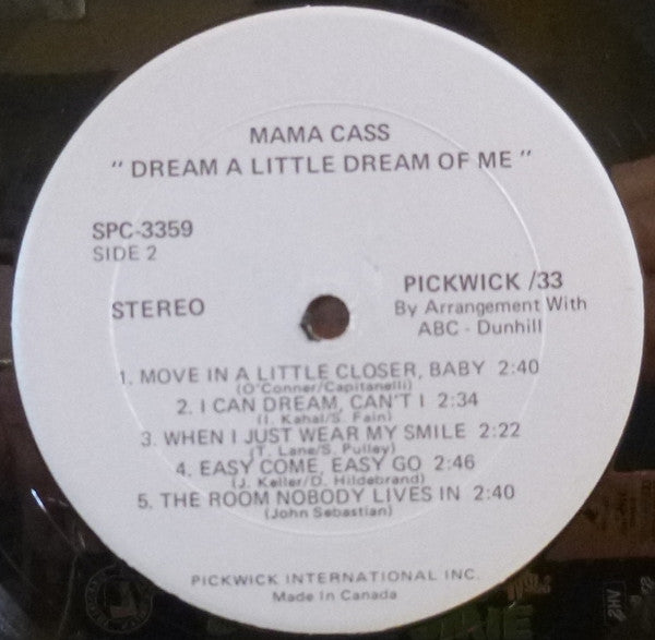 Mama Cass* : Dream A Little Dream Of Me (LP, Comp, RP)