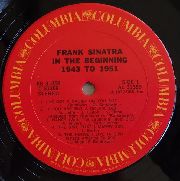 Frank Sinatra : In The Beginning 1943 To 1951 (2xLP, Comp, Pit)