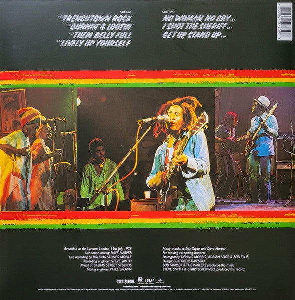 Bob Marley & The Wailers : Live! (LP, Album, RE, RM)
