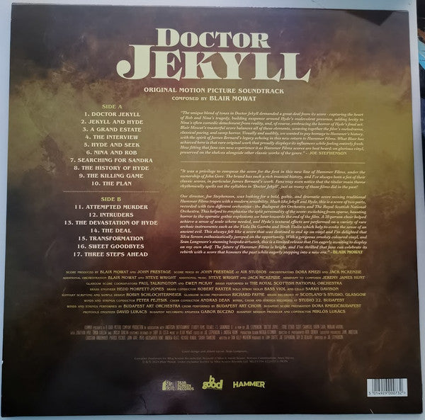 Blair Mowat : Doctor Jekyll Original Motion Picture Soundtrack (LP, Album, Ltd, Fog)