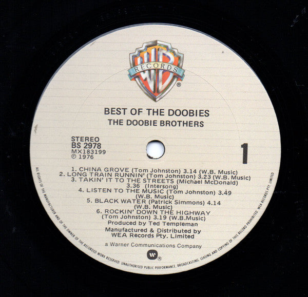 The Doobie Brothers : Best Of The Doobies (LP, Comp)