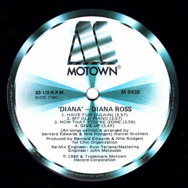 Diana Ross : Diana (LP, Album, Gat)