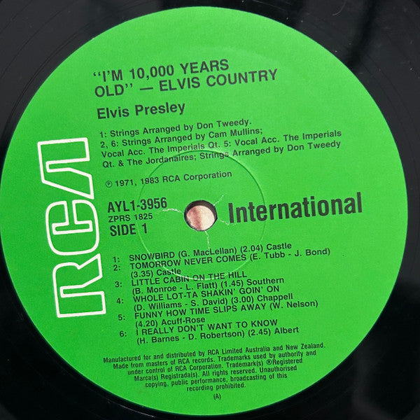 Elvis Presley : Elvis Country (I'm 10,000 Years Old) (LP, Album, M/Print)