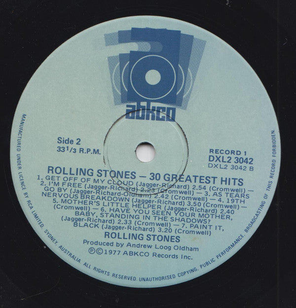 The Rolling Stones : 30 Greatest Hits (2xLP, Comp)