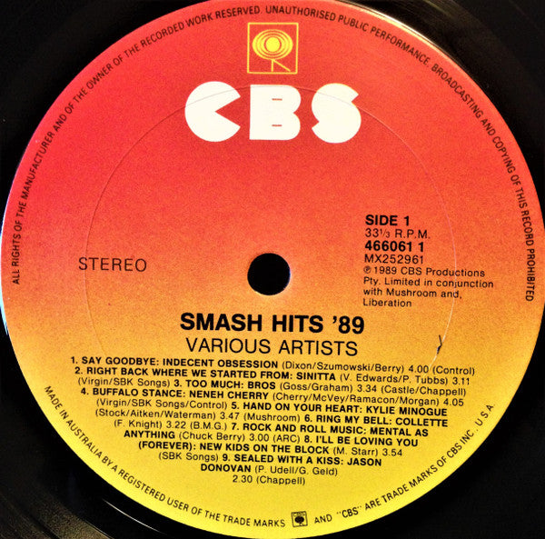Various : Smash Hits 89 (LP, Comp)